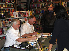 author signing A Carrion Death